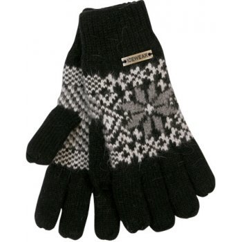 NORwear Angora pletené rukavice černé