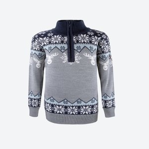 Kama dětský svetr 1012 šedá/modrá