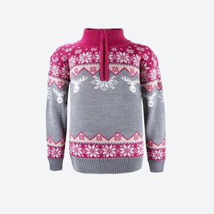 Kama dětský svetr 1012 šedá/růžová