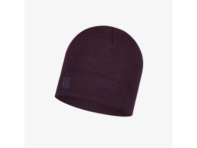 Buff Wool Hat Heavyweight Loose - solid deep purple
