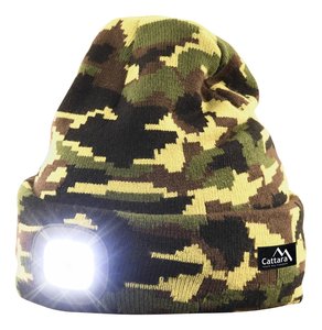 Cattara Army čepice s LED svítilnou a USB nabíjením
