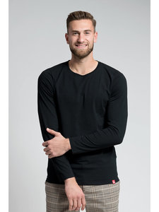 CityZen bavlněné pánské tričko s dlouhým rukávem proti pocení černé