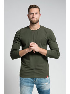 CityZen bavlněné pánské tričko s dlouhým rukávem proti pocení khaki