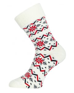 Lasting HMN 003 merino ponožky bílá/červená
