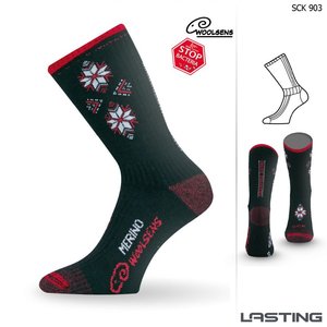 Lasting lyžařské ponožky SCK 903 černá/červená