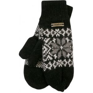 ICEwear Angora pletené palčáky černé